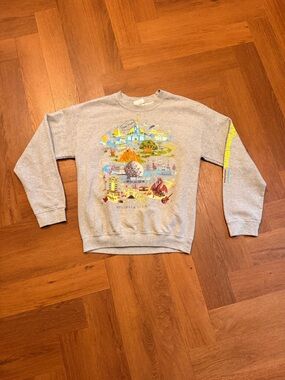 Disney Parks It’s a Small World Disneyland Sweatshirt Gray Graphic Pullover